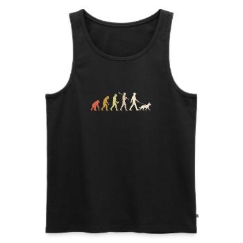 German Shepherd Evolution Funny Dog Owner Gift - Men's Premium Organic Tank Top - black - Front - Michal (187cm)