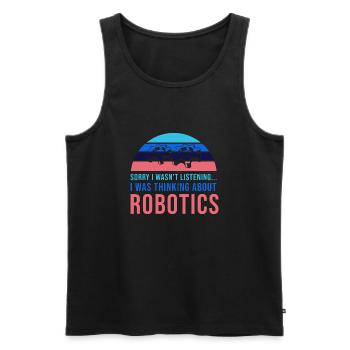 Thinking About Robots Engineer Student Robotics - Men's Premium Organic Tank Top - black - Front - Michal (187cm)