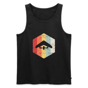 Hanggleiter Drachenflieger Deltasegler - Männer Premium Bio Tank Top - Schwarz - Vorne - Michal (187cm)