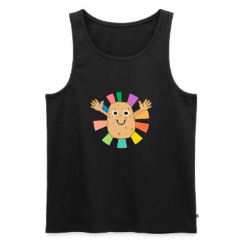 Design rétro de pommes de terre, légumes, cuisine - Débardeur bio Premium Homme - noir - Devant - Michal (187cm)