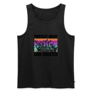Protect What God Created Bible Christianity Coral - Men's Premium Organic Tank Top - black - Front - Michal (187cm)