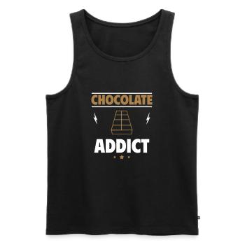 Chocolate Addict - Men's Premium Organic Tank Top - black - Front - AI Model Male 178 light (178cm)