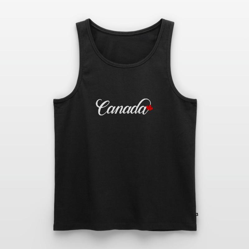 Canada Script with Maple Leaf Men's Premium Organic Tank Top