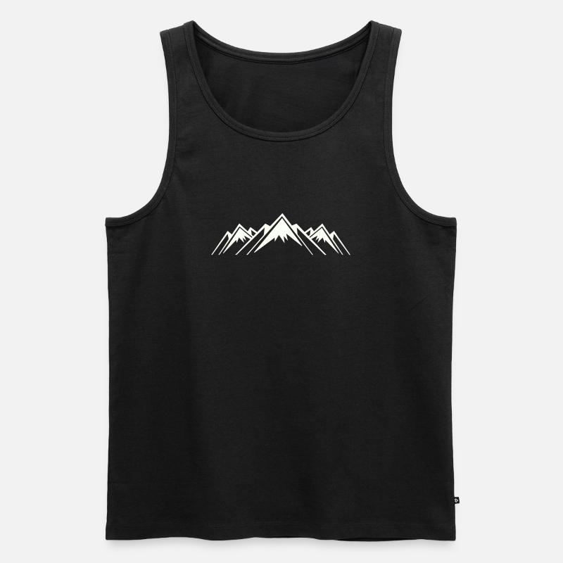 Berge Berg Mountains - Männer Premium Bio Tank Top - Schwarz