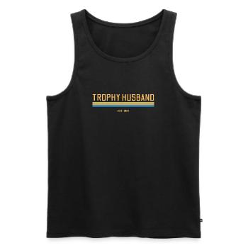 Trophy Husband 1991 Retro Hasband Jubiläum - Männer Premium Bio Tank Top - Schwarz - Vorne - AI Model Male 178 light (178cm)