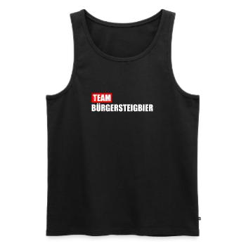 Team Bürgersteigbier Ortskontrollfahrt OKF - Männer Premium Bio Tank Top - Schwarz - Vorne - AI Model Male 178 light (178cm)