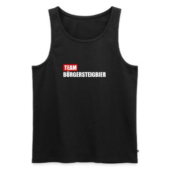Team Bürgersteigbier Ortskontrollfahrt OKF - Männer Premium Bio Tank Top - Schwarz - Vorne - AI Model Male 178 light (178cm)