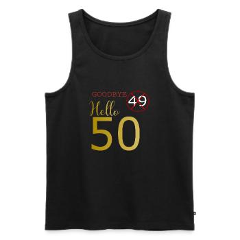 50ème anniversaire - Débardeur bio Premium Homme - noir - Devant - AI Model Male 178 light (178cm)