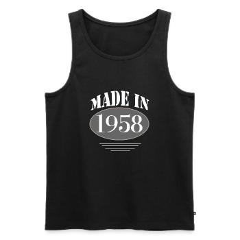 60ème anniversaire Année de naissance 1958 - Débardeur bio Premium Homme - noir - Devant - AI Model Male 178 light (178cm)