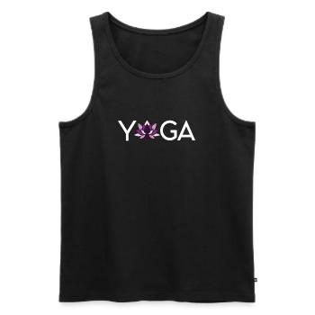 Idée cadeau de yoga - Débardeur bio Premium Homme - noir - Devant - AI Model Male 178 light (178cm)