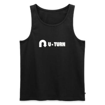 U-TURN - Men's Premium Organic Tank Top - black - Front - AI Model Male 178 light (178cm)