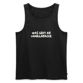 was geht ab vanillabacke - Männer Premium Bio Tank Top - Schwarz - Vorne - AI Model Male 178 light (178cm)