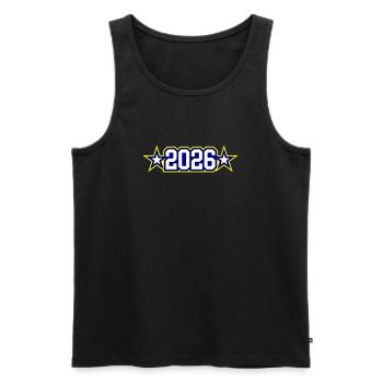 2026 Jahr - Männer Premium Bio Tank Top - Schwarz - Vorne - Michal (187cm)