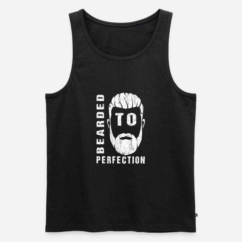 Bärtiger Mann - Männer Premium Bio Tank Top - Schwarz