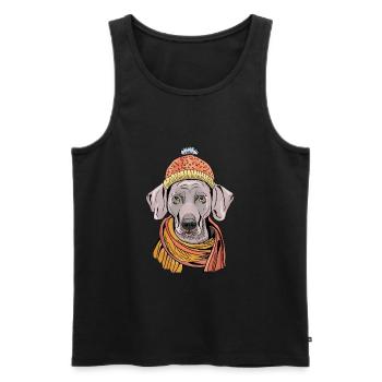 dog braque with cap - Men's Premium Organic Tank Top - black - Front - Michal (187cm)