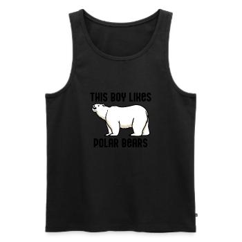 Junge mag Eisbären arktische Wildtiere Natur - Männer Premium Bio Tank Top - Schwarz - Vorne - Michal (187cm)