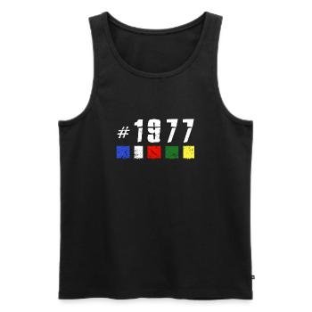 1977 retro geburtstag vintage jubiläum NEW TIBET - Männer Premium Bio Tank Top - Schwarz - Vorne - AI Model Male 178 light (178cm)
