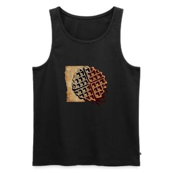 Artsy Waffle Design Food Hobby Chef Gourmet - Men's Premium Organic Tank Top - black - Front - Michal (187cm)