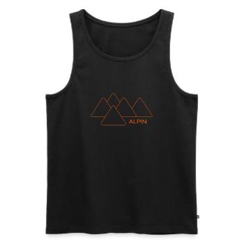 Randonnée alpine sommet crête montagne Hüttengaudi montagne - Débardeur bio Premium Homme - noir - Devant - AI Model Male 178 light (178cm)