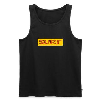 SURFEN. FISCH. STRAND. MEER. OZEAN. HUMOR. FEIERTAG - Männer Premium Bio Tank Top - Schwarz - Vorne - Michal (187cm)