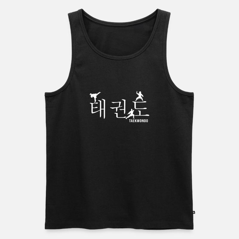 Taekwondo Kampfkunst Allkampf-Girl TKD Dan - Männer Premium Bio Tank Top - Schwarz