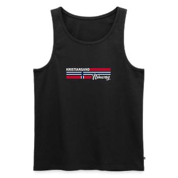 Kristiansand - Norway Flag - Norge - Norwegen - Men's Premium Organic Tank Top - black - Front - AI Model Male 178 light (178cm)