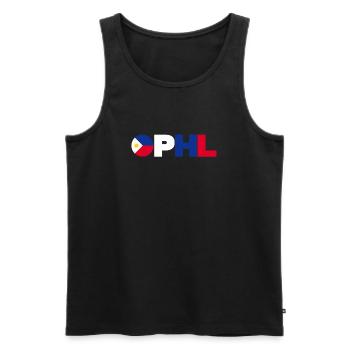 Philippines - Men's Premium Organic Tank Top - black - Front - AI Model Male 178 light (178cm)