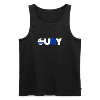 Uruguay - Men's Premium Organic Tank Top - black - Front - Michal (187cm)