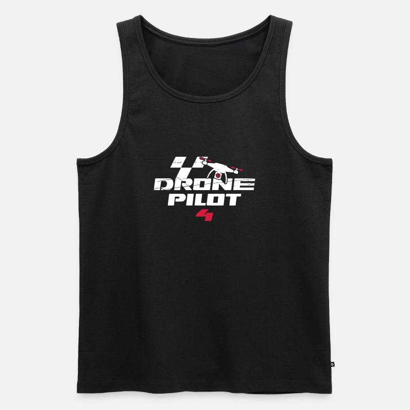 Drone Pilot 4 - Männer Premium Bio Tank Top - Schwarz