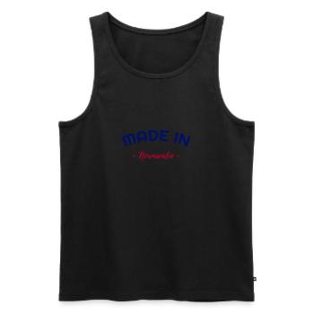 Hergestellt in der Normandie - Männer Premium Bio Tank Top - Schwarz - Vorne - AI Model Male 178 light (178cm)