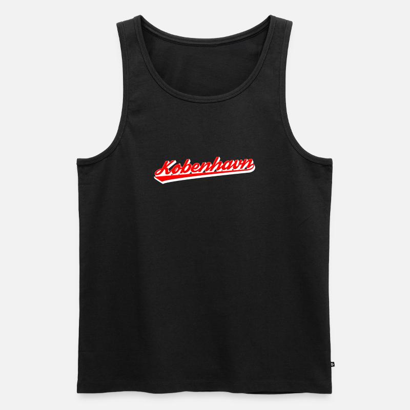 København Script Retro Logo - Männer Premium Bio Tank Top - Schwarz