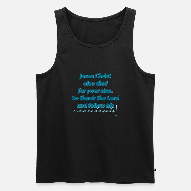 Jesu Gebote Bibelstudium Glaube Gott - Männer Premium Bio Tank Top - Schwarz