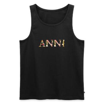 ANNI name decorated with flowers - Men's Premium Organic Tank Top - black - Front - Michal (187cm)