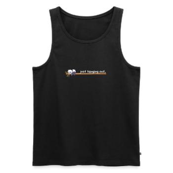 Just Hanging Out – Cute Panda Chill Design - Men's Premium Organic Tank Top - black - Front - AI Model Male 178 light (178cm)