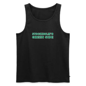 Stockholms grüne Seite - Männer Premium Bio Tank Top - Schwarz - Vorne - AI Model Male 178 light (178cm)