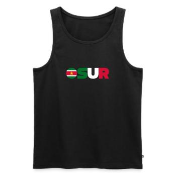 Suriname - Männer Premium Bio Tank Top - Schwarz - Vorne - AI Model Male 178 light (178cm)