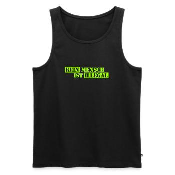 Kein Mensch ist illegal - Migration - Illegalität - Männer Premium Bio Tank Top - Schwarz - Vorne - Michal (187cm)