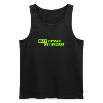 No One Is Illegal - Migration - Illegality - Men's Premium Organic Tank Top - black - Front - Michal (187cm)