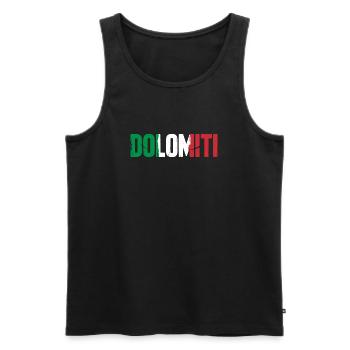 Dolomiti Italy - Men's Premium Organic Tank Top - black - Front - Michal (187cm)