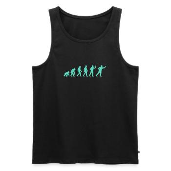 Fortschrittliche Evolutionssilhouette - Männer Premium Bio Tank Top - Schwarz - Vorne - AI Model Male 178 light (178cm)