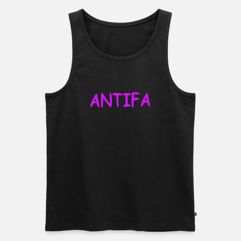 Antifa - lilac - Männer Premium Bio Tank Top - Schwarz