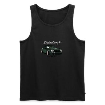 Built not bought - Cult Car Clothing - Men's Premium Organic Tank Top - black - Front - AI Model Male 178 light (178cm)