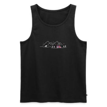 Norwegen Camping Kastenwagen Norway Design - Männer Premium Bio Tank Top - Schwarz - Vorne - Michal (187cm)