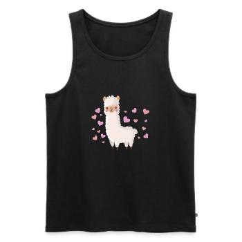 Llama Llama Love - Men's Premium Organic Tank Top - black - Front - AI Model Male 178 light (178cm)