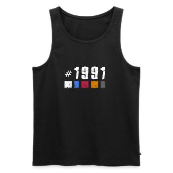 1991 Vintage Birthday Retro Anniversary "New Tibet" - Men's Premium Organic Tank Top - black - Front - AI Model Male 178 light (178cm)
