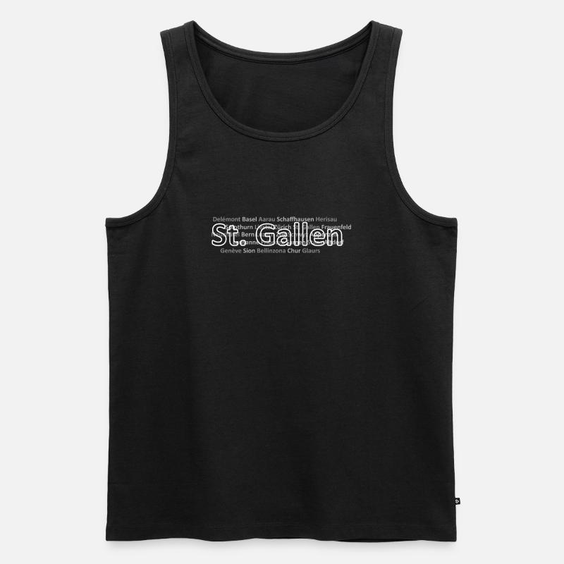 Schweizer Städte St Gallen - Männer Premium Bio Tank Top - Schwarz
