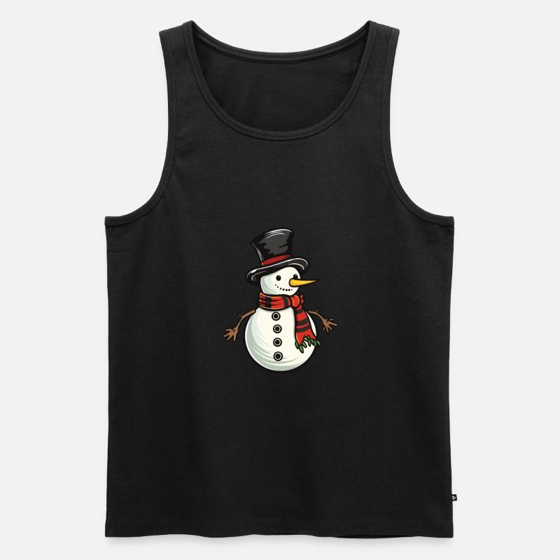 Schneemann Winter Schnee - Männer Premium Bio Tank Top - Schwarz