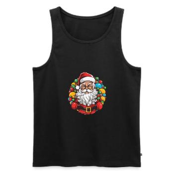Père Noël Père Noël Père Noël - Débardeur bio Premium Homme - noir - Devant - Michal (187cm)