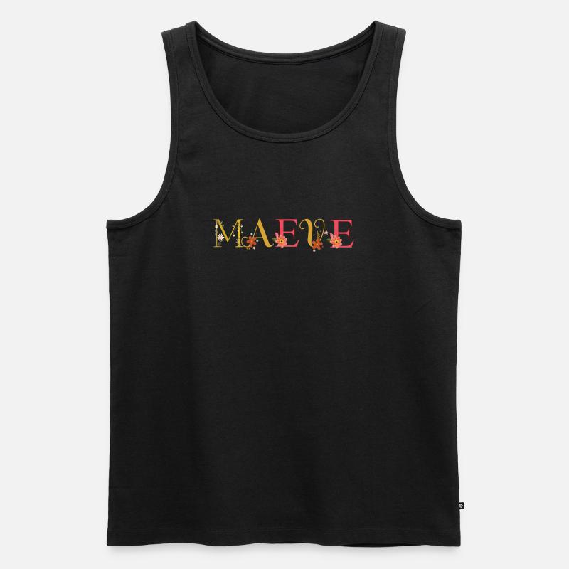 MAEVE Name mit Blumen geschmückt - Männer Premium Bio Tank Top - Schwarz