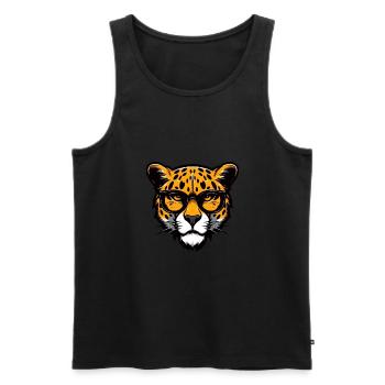 Cheetah Head Portrait Cool - Men's Premium Organic Tank Top - black - Front - Michal (187cm)